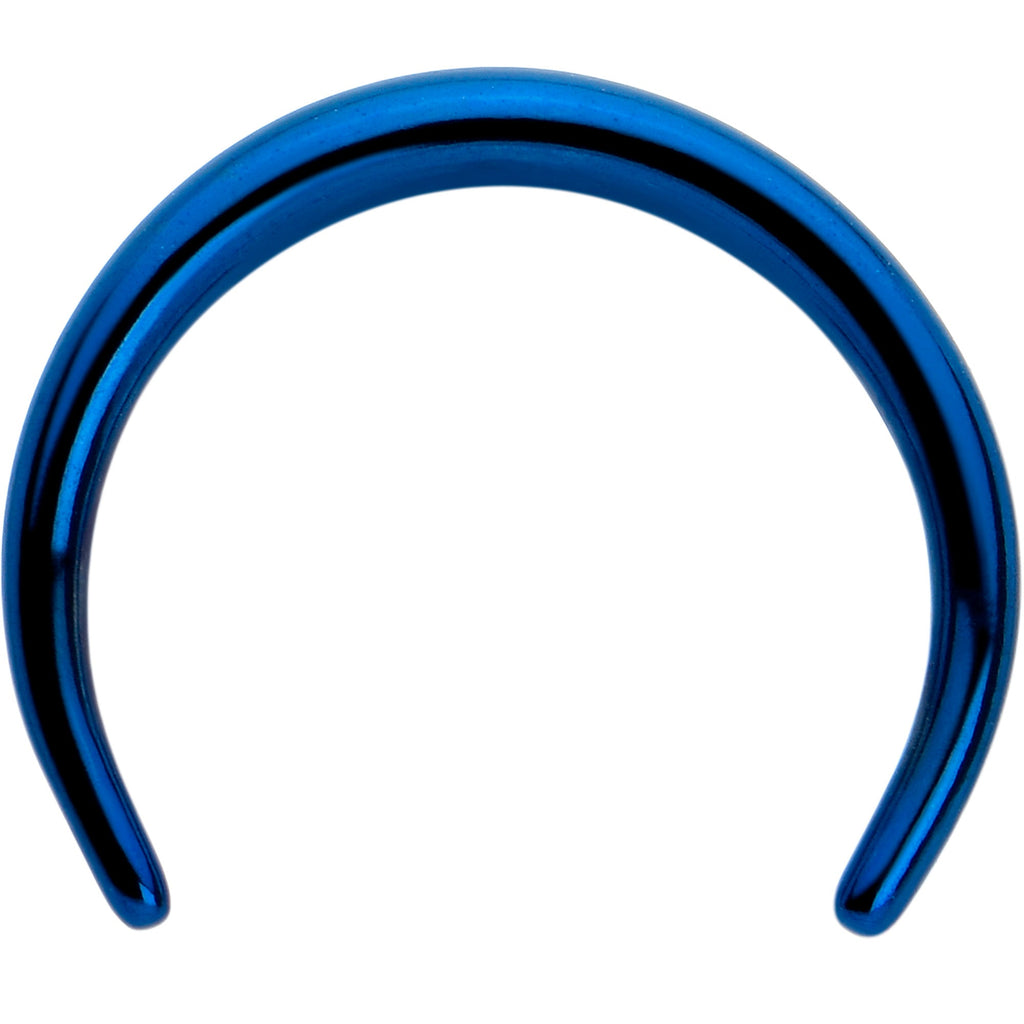 BodyCandy 14G 3/8 Blue Pincher Crescent Taper — detail close-up