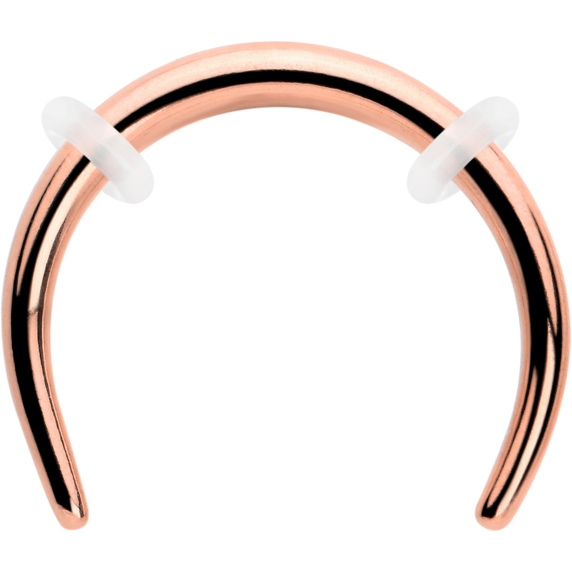 BodyCandy 14G 3/8 Rose Gold Tone Pincher Crescent Taper — main product shot