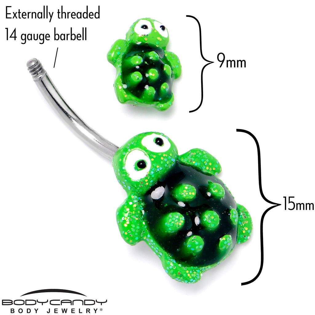BodyCandy Texture Turtles Double Mount Belly Ring — back view