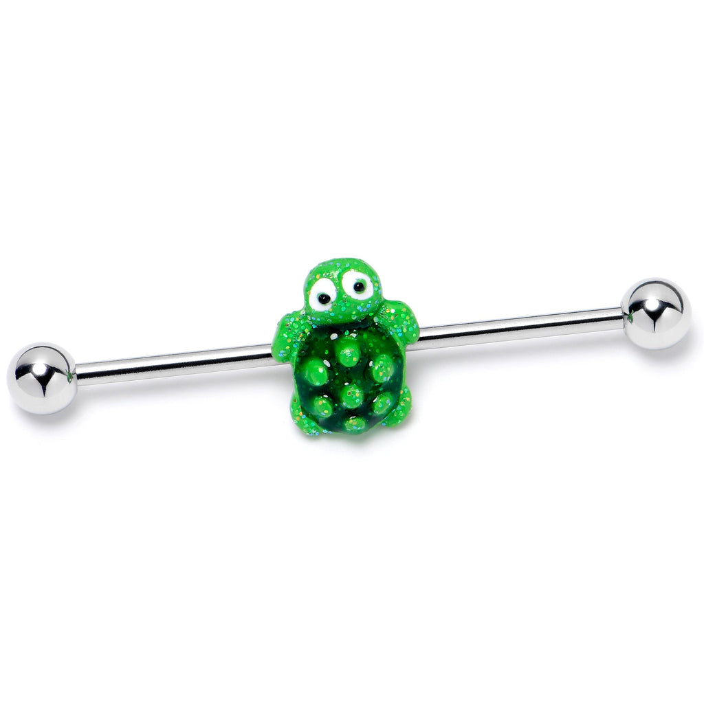 BodyCandy 14G Texture Turtle Industrial Barbell 38mm — side view