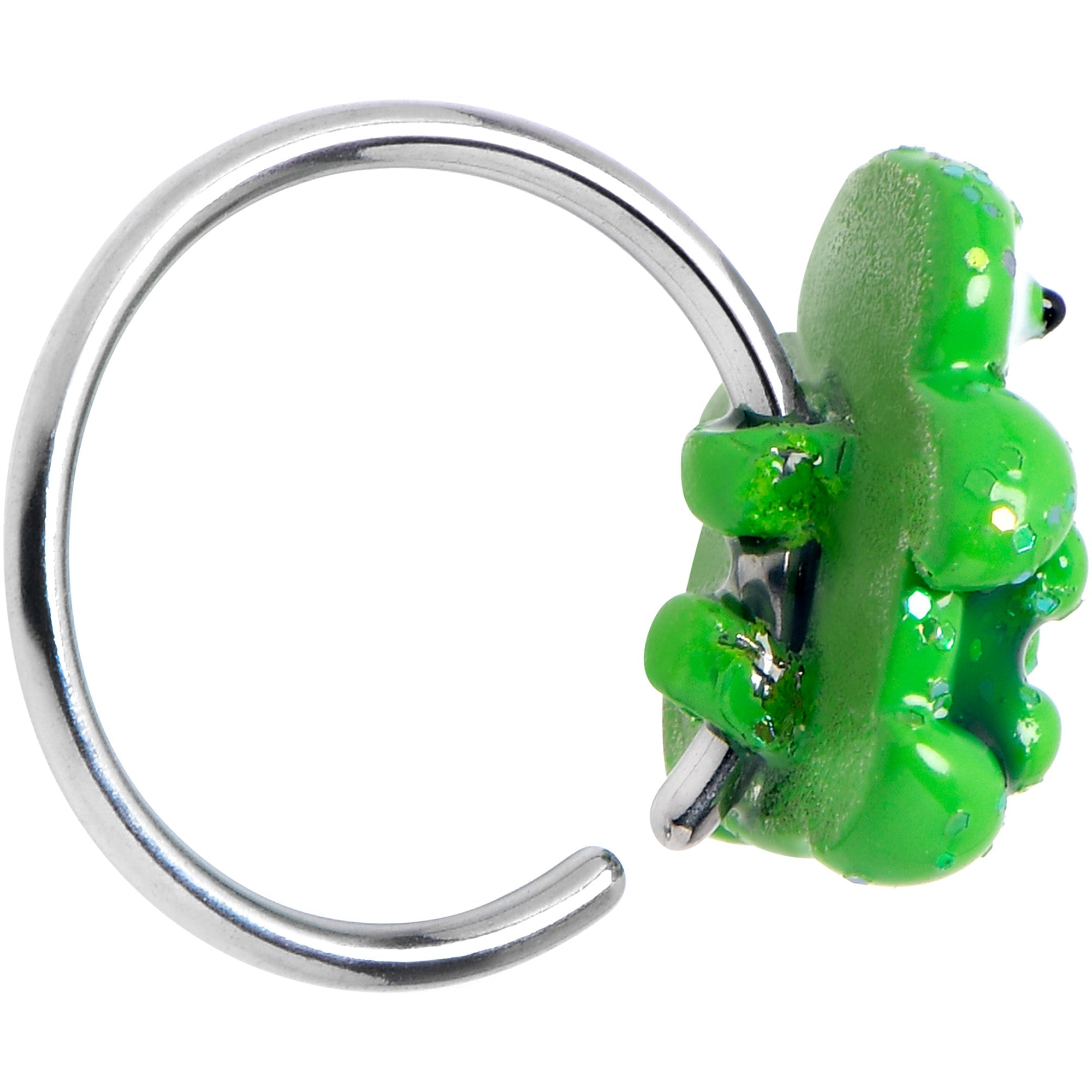BodyCandy 20G 5/16 Texture Turtle Nose Hoop — side view