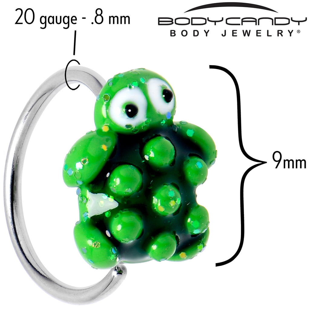 BodyCandy 20G 5/16 Texture Turtle Nose Hoop — back view