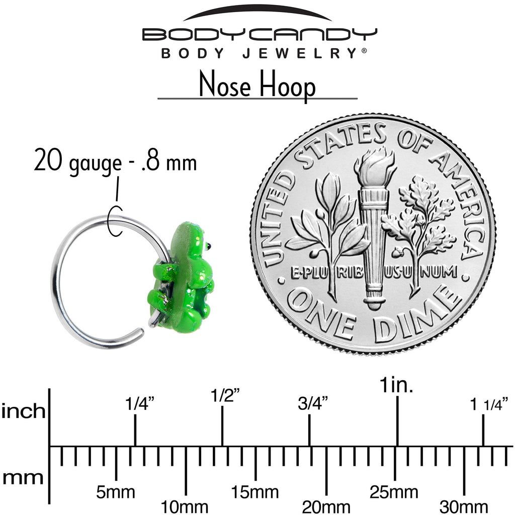 BodyCandy 20G 5/16 Texture Turtle Nose Hoop — alternative angle