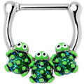 BodyCandy 16G 5/16 Textured Turtle Trio Cartilage Clicker — main product shot
