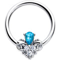 BodyCandy 16G 3/8 Blue Gem Style Simplicity BCR Captive Ring — main product shot