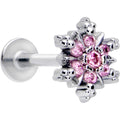 BodyCandy 16G 5/16 Pink CZ Gem Glam Snowflake Labret Monroe Tragus — main product shot