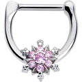 BodyCandy 16G 5/16 Pink CZ Gem Glam Snowflake Cartilage Clicker — main product shot