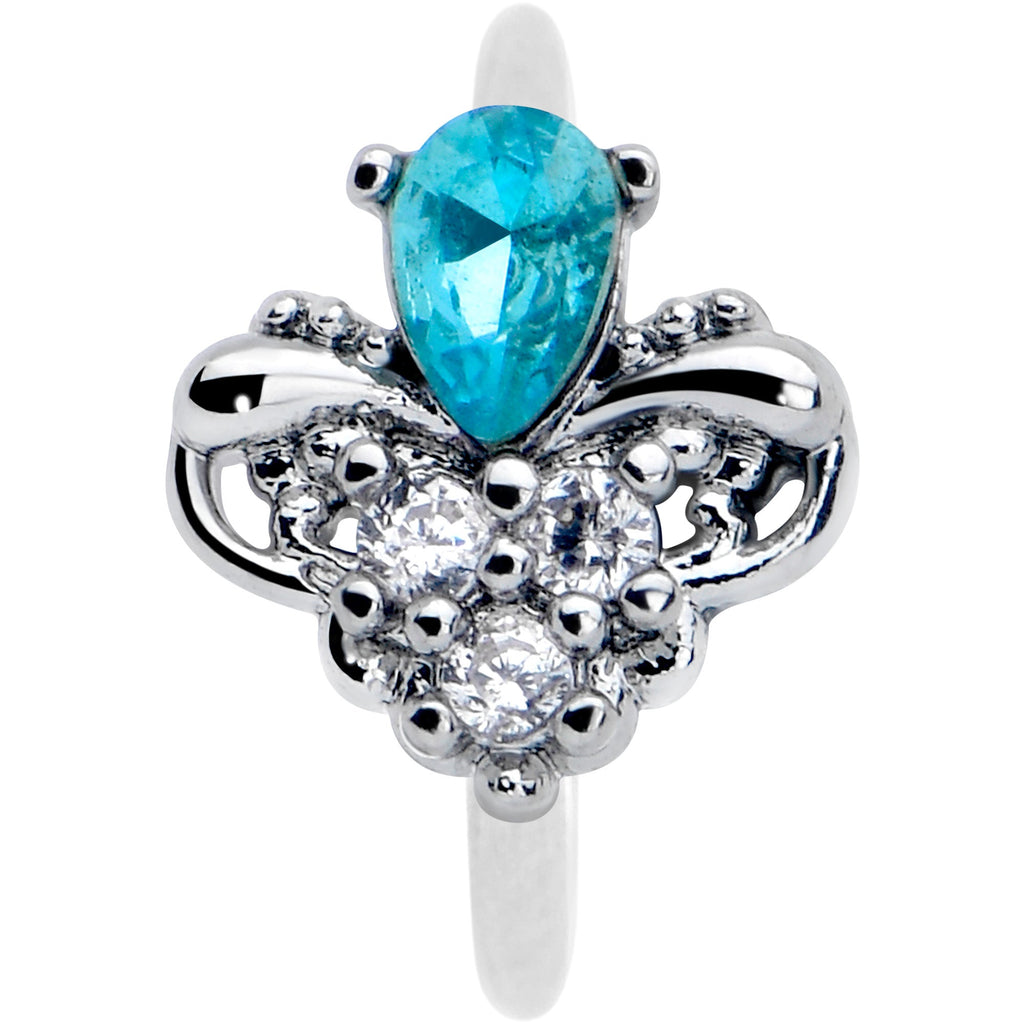 BodyCandy 20G 5/16 Blue Gem Style Simplicity Nose Hoop — lifestyle context