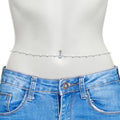 BodyCandy Clear CZ Gem Simple Elegance Faux Pearl Belly Ring Belly Chain — main product shot
