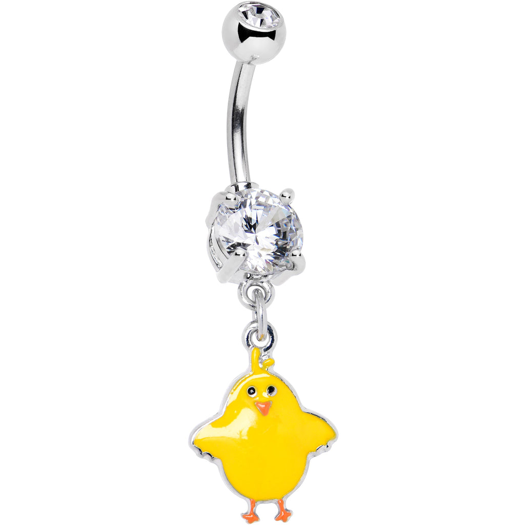 BodyCandy Clear Gem Sweet Yellow Baby Chick Dangle Belly Ring — main product shot