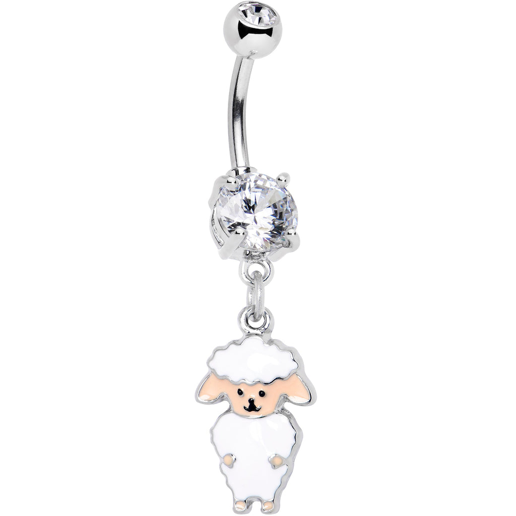 BodyCandy Clear Gem Sweetheart Sheep Dangle Belly Ring — main product shot