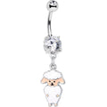 BodyCandy Clear Gem Sweetheart Sheep Dangle Belly Ring — main product shot
