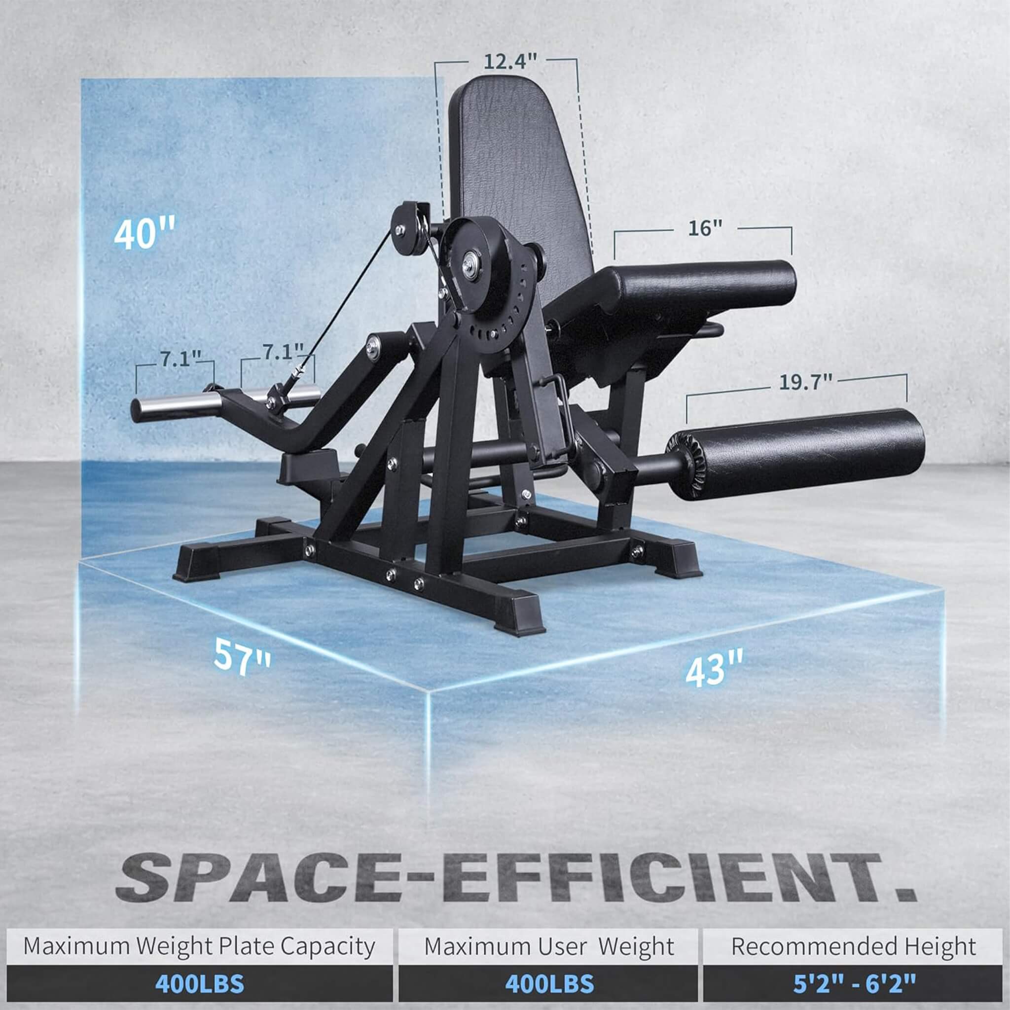 Rovix 800LBS Adjustable Lower Body Leg Extension And Curl Machine (SAK70528) – SAKSBY WHOLESALE, view 9