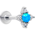 BodyCandy 16G 5/16 Blue Synthetic Opal Rhombus Star Flatback Stud — main product shot