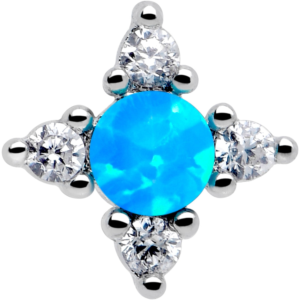 BodyCandy 16G 5/16 Blue Synthetic Opal Rhombus Star Flatback Stud — lifestyle context