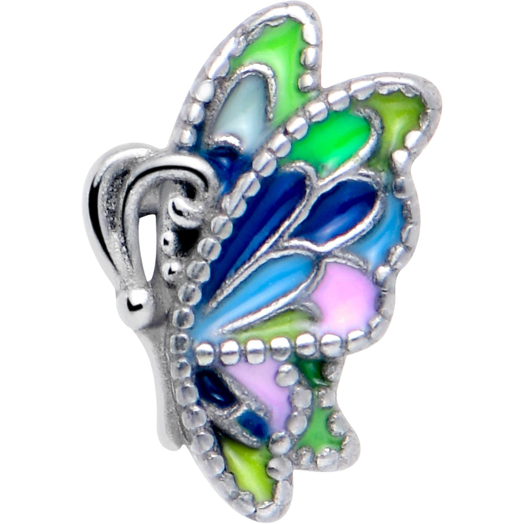 BodyCandy Pastel Profile Butterfly Barbell Tongue Ring — lifestyle context