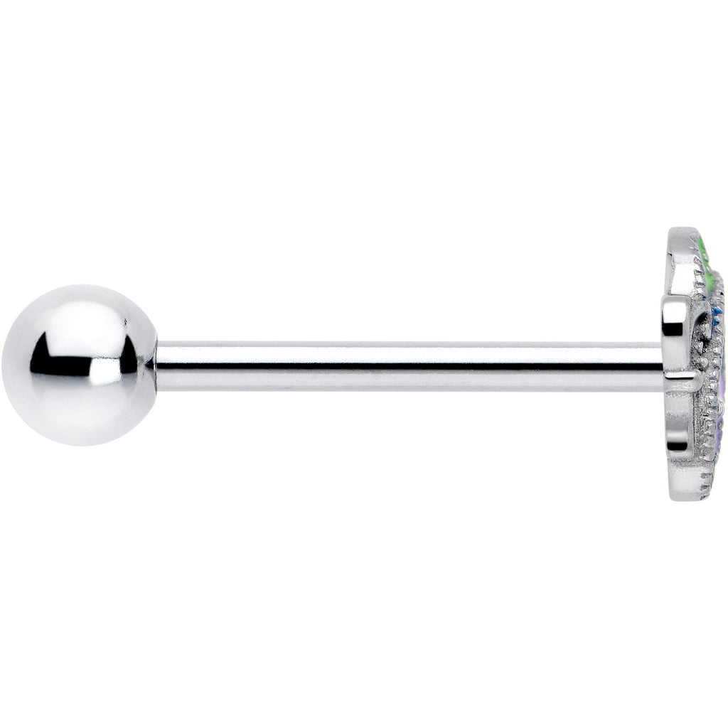 BodyCandy Pastel Profile Butterfly Barbell Tongue Ring — side view