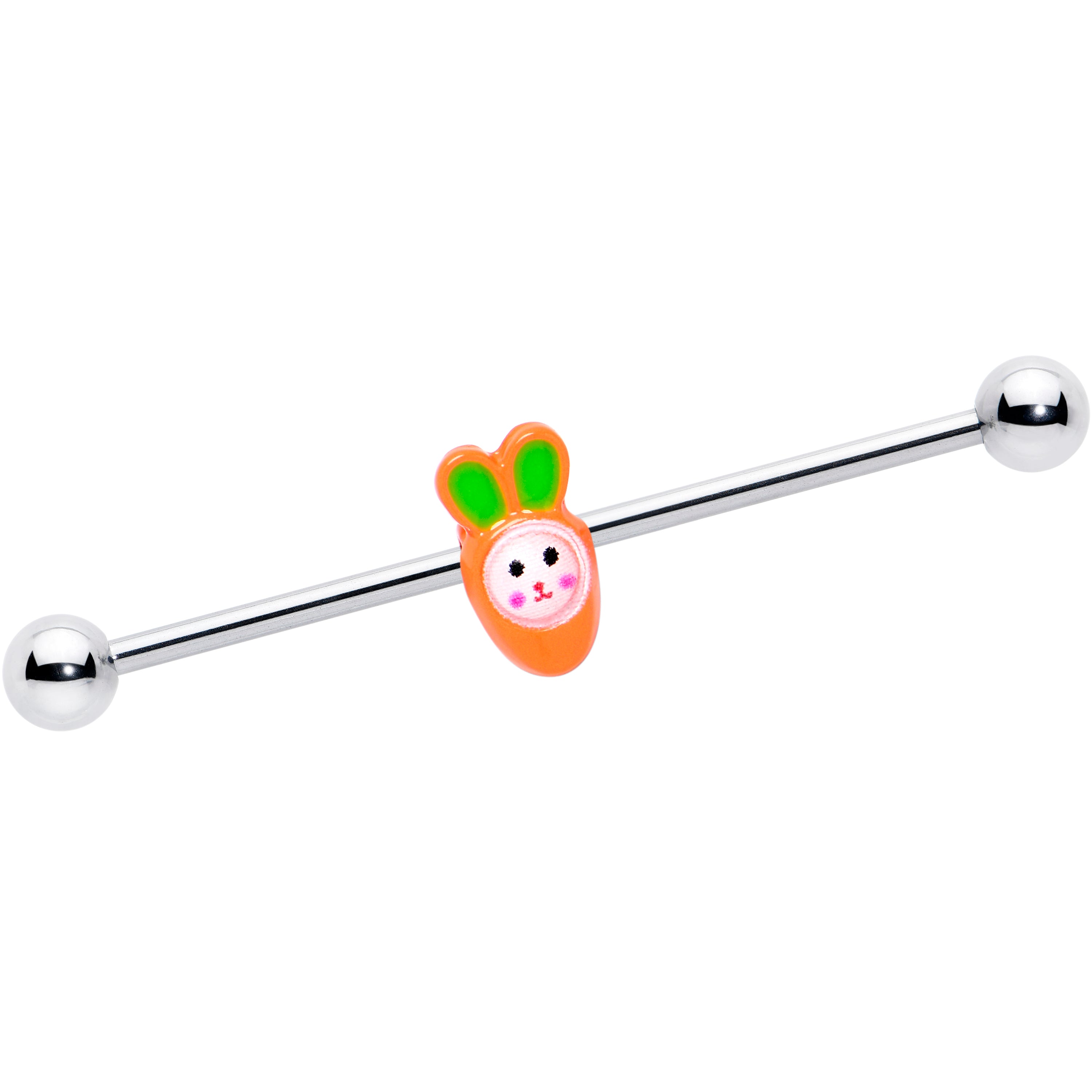 BodyCandy 14G Surprise Carrot Easter Bunny Industrial Barbell 38mm — main product shot