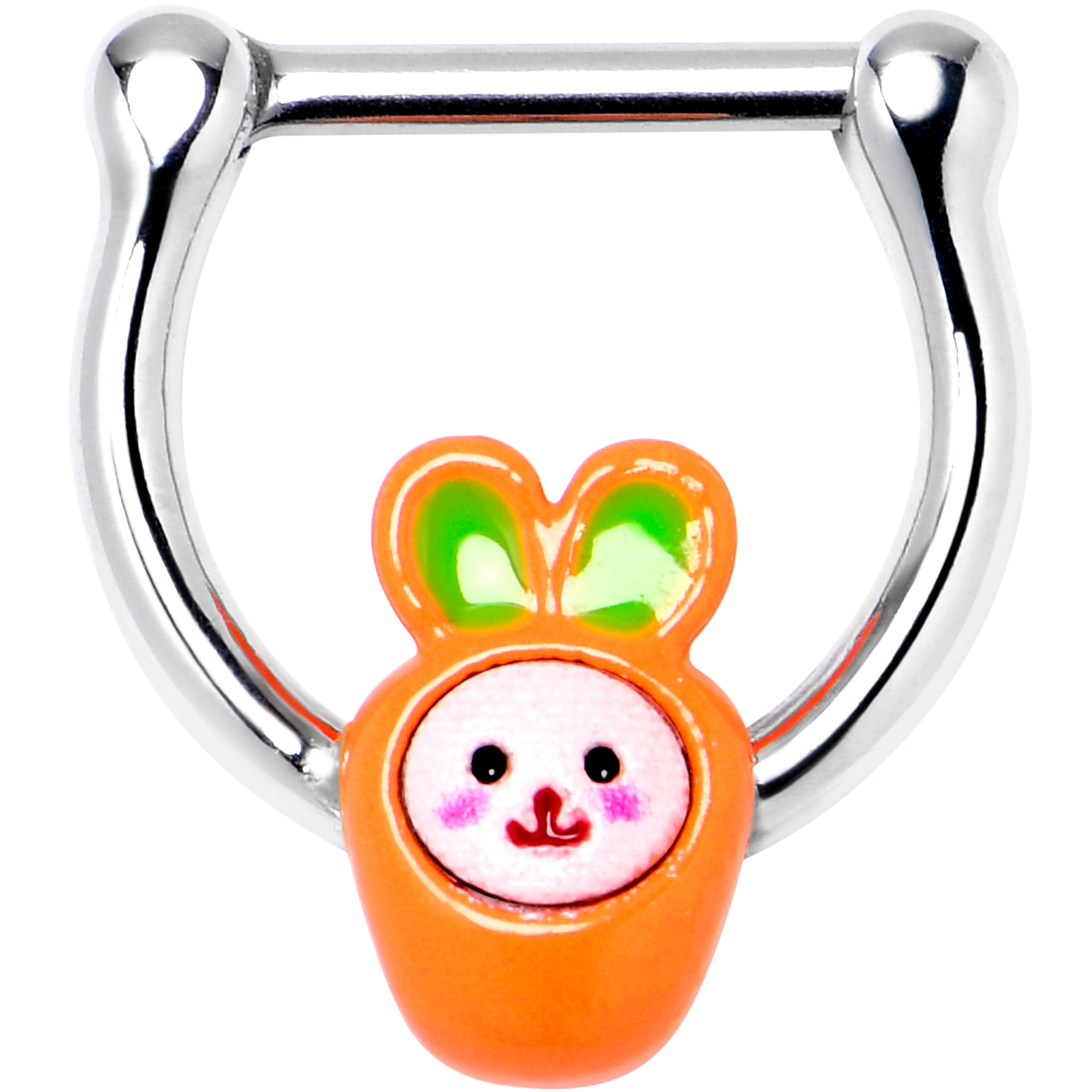 BodyCandy 16G 5/16 Surprise Carrot Easter Bunny Cartilage Clicker — main product shot