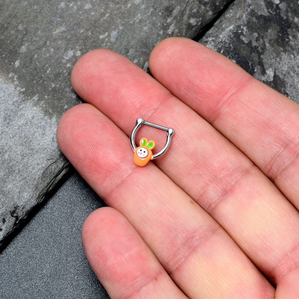 BodyCandy 16G 5/16 Surprise Carrot Easter Bunny Cartilage Clicker — lifestyle context