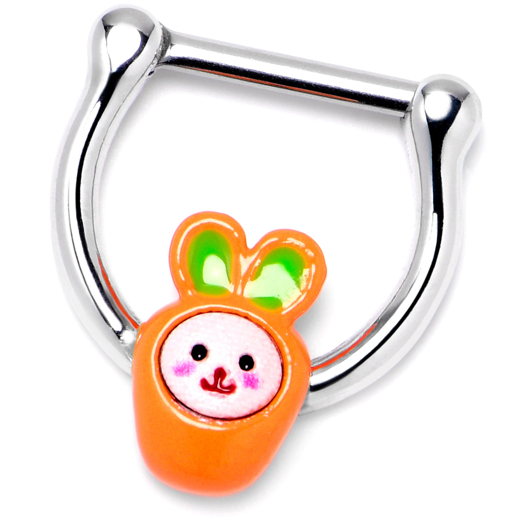 BodyCandy 16G 5/16 Surprise Carrot Easter Bunny Cartilage Clicker — side view