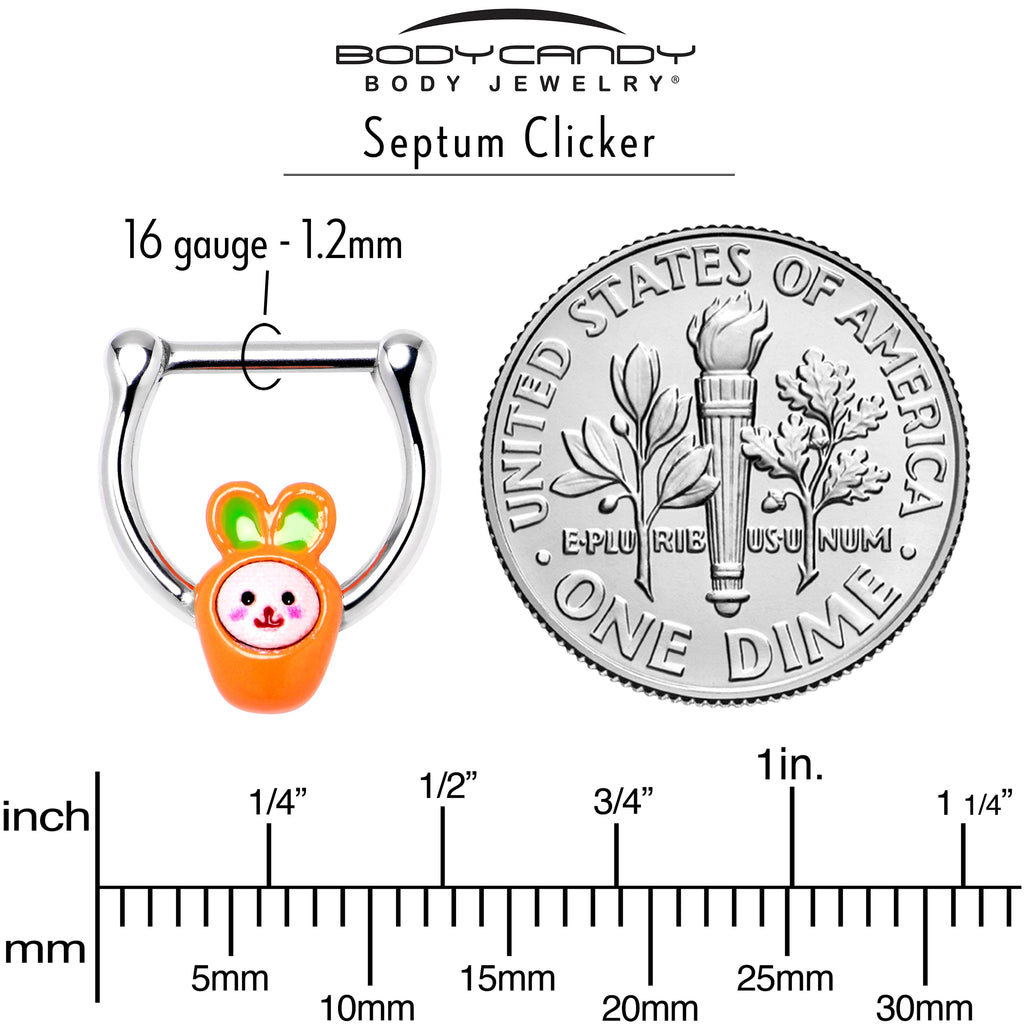 BodyCandy 16G 5/16 Surprise Carrot Easter Bunny Cartilage Clicker — alternative angle