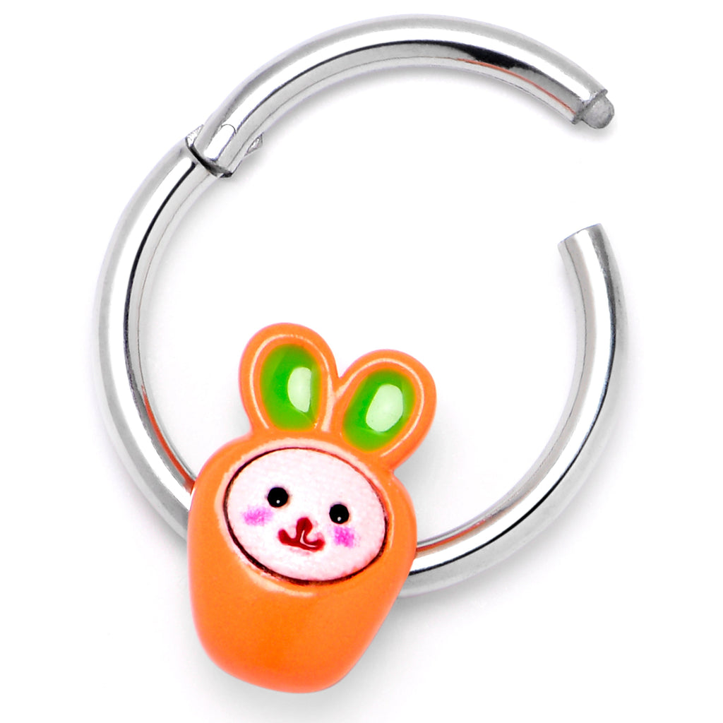 BodyCandy 16G 3/8 Surprise Carrot Easter Bunny Hinged Segment Ring — back view