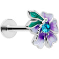 BodyCandy 16G 5/16 Blue Gem Faerie Flower Purple Labret Monroe Tragus — main product shot