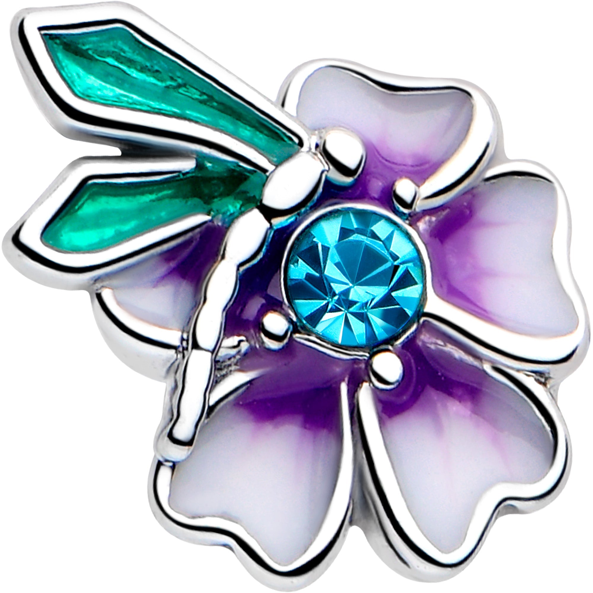 BodyCandy 16G 5/16 Blue Gem Faerie Flower Purple Labret Monroe Tragus — lifestyle context