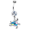 BodyCandy Clear Gem Glitter Turtle Dangle Belly Ring — main product shot