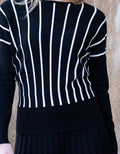 KADOU BOUTIQUE Ladies Vertical Striped Sweater — alternative angle