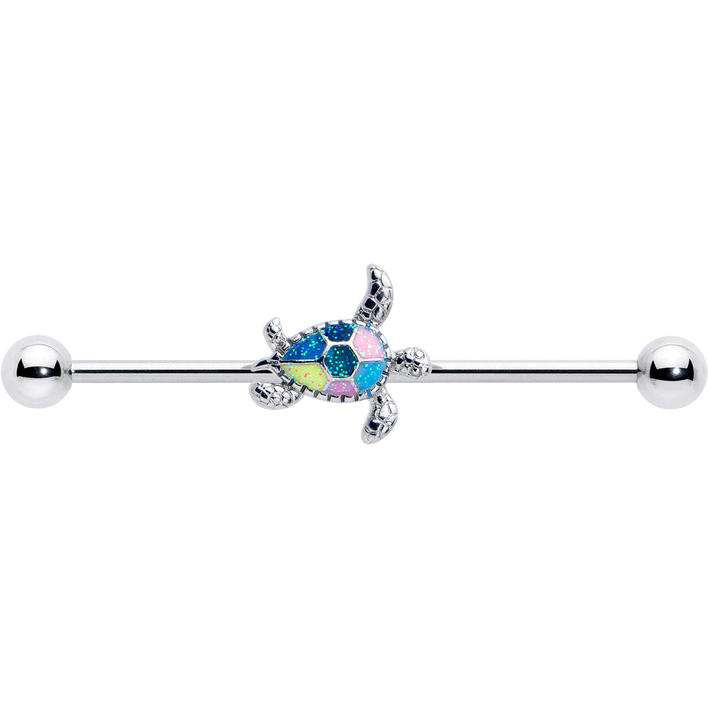 BodyCandy 14G Glitter Turtle Industrial Barbell 38mm — lifestyle context