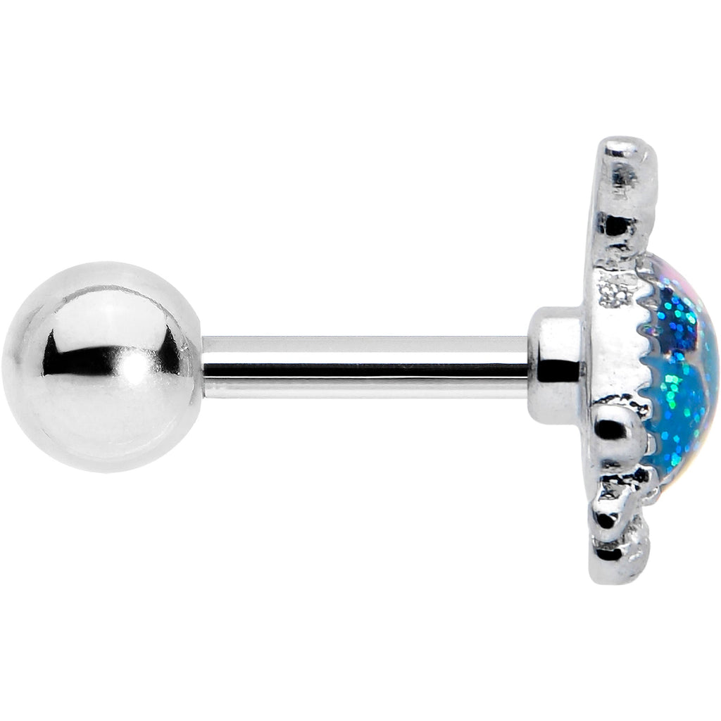 BodyCandy 16G 1/4 Glitter Turtle Cartilage Tragus Earring — side view