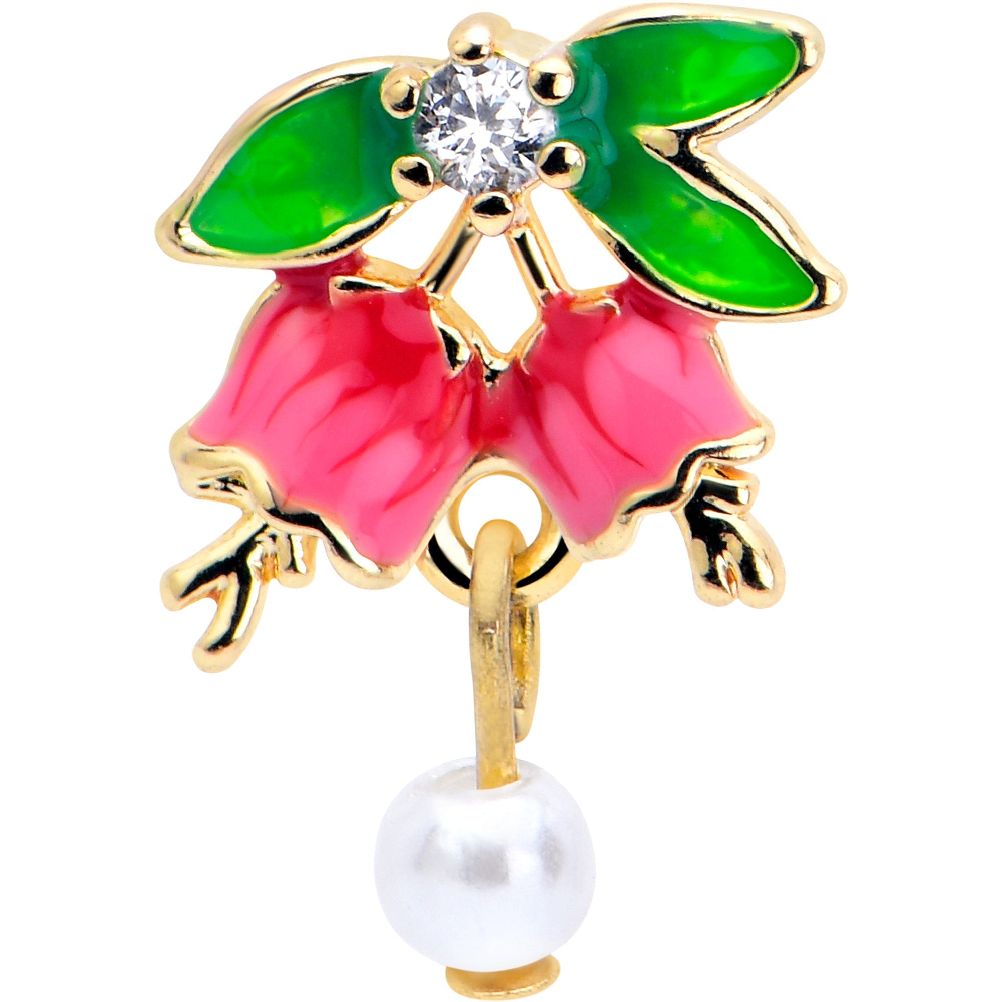 BodyCandy 16G 1/4 Clear CZ Gem Gold Tone Bell Flower Cartilage Tragus Earring — lifestyle context