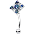BodyCandy 16G 5/16 Vitrail CZ Gem Beauty Cross Curved Eyebrow Ring — main product shot