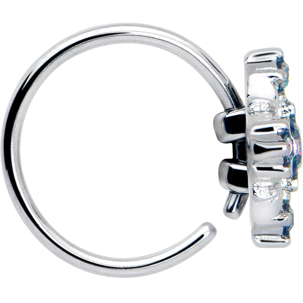 BodyCandy 20G 5/16 Vitrail CZ Gem Beauty Cross Nose Hoop — lifestyle context