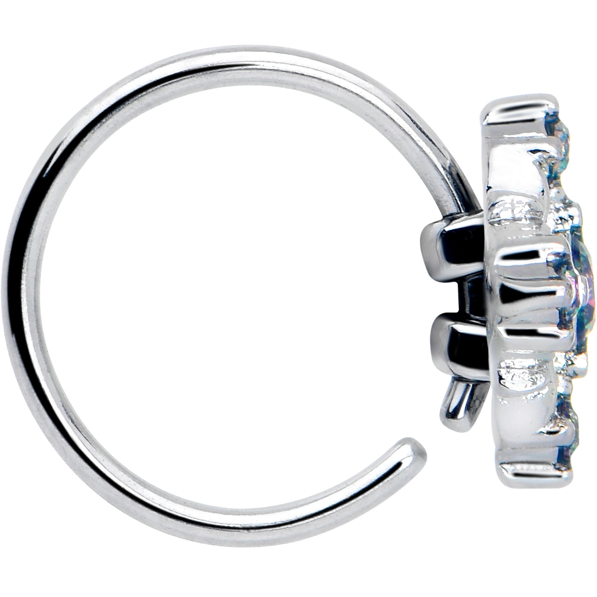 BodyCandy 20G 5/16 Vitrail CZ Gem Beauty Cross Nose Hoop — lifestyle context
