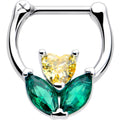 BodyCandy 16G 5/16 Yellow Green CZ Gem Love Flower Cartilage Clicker — main product shot