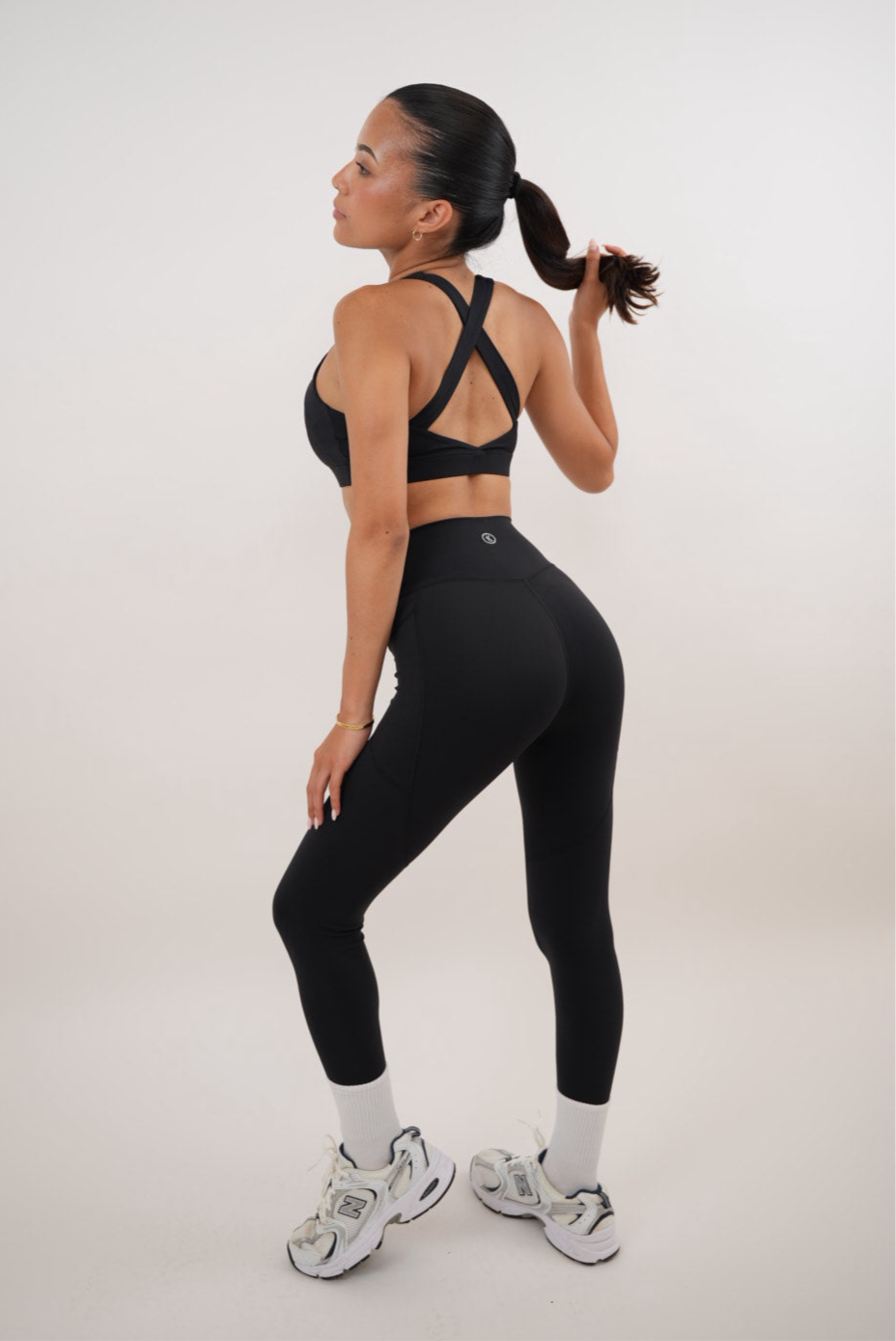 KIMITH BRAND I Am Glowing Black Quick Dry Butter Soft Legging — detail close-up