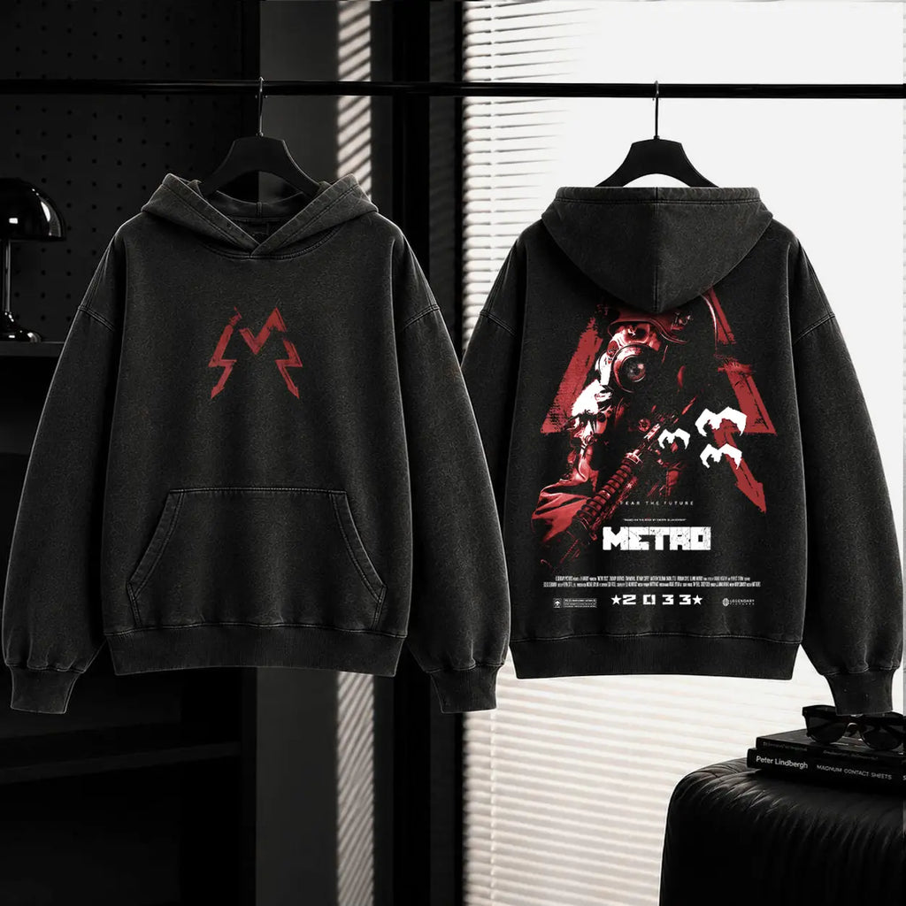 Metro 2033 Post-Apocalyptic Gaming Apparel – Retro Washed Graphic Oversized T-Shirt, Tank Top, Sweatshirt, Hoodie Vintage Streetwear