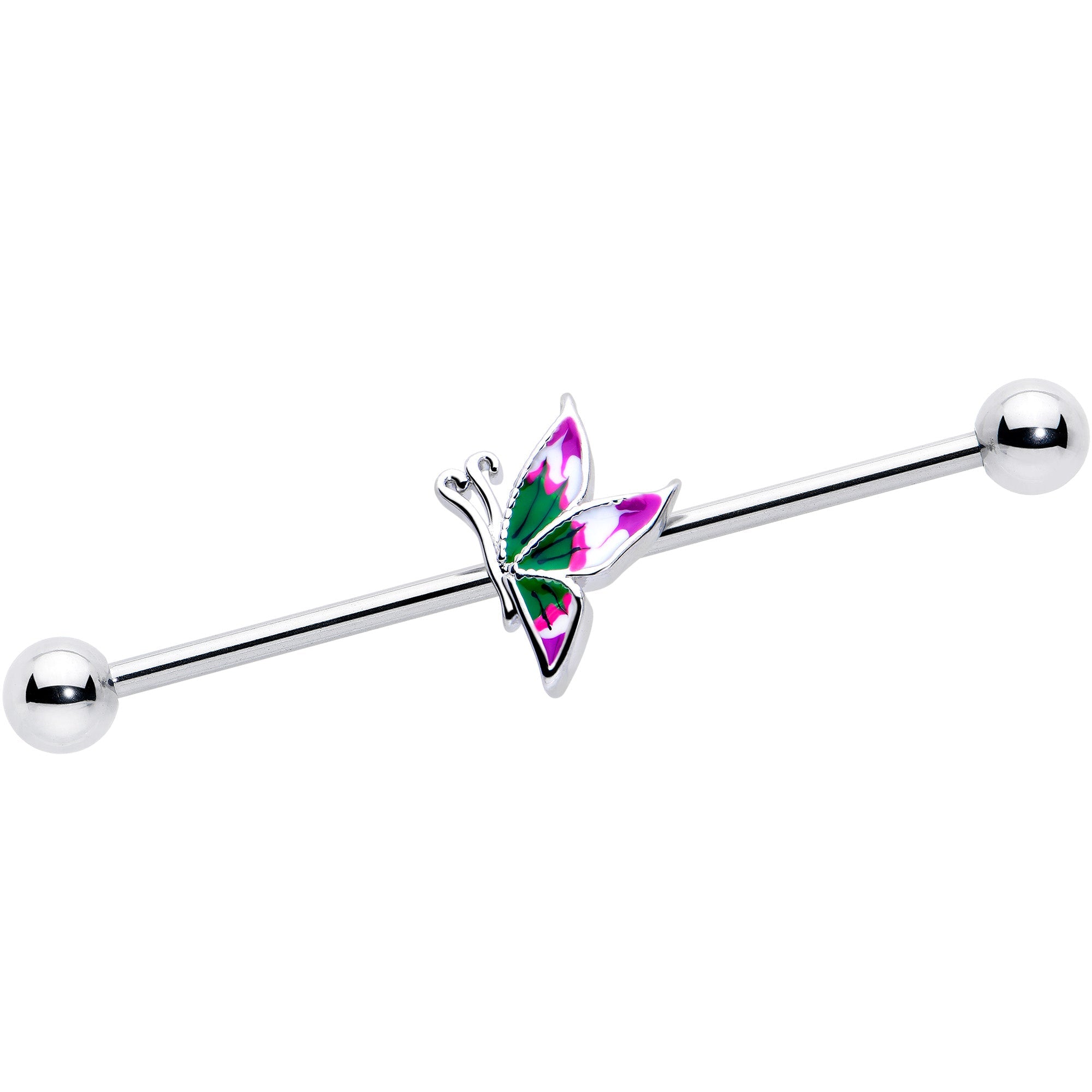 BodyCandy 14G Profile Butterfly Industrial Barbell 38mm — main product shot
