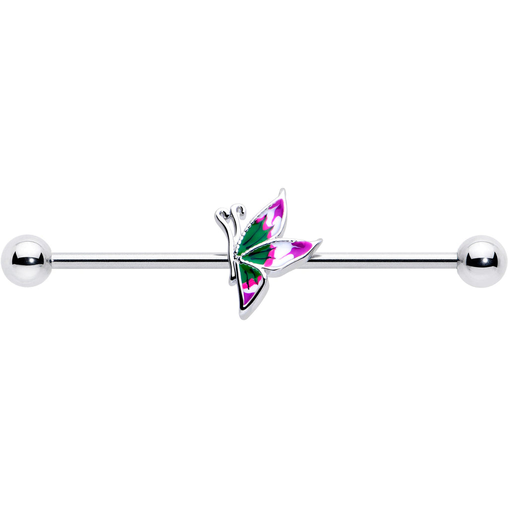 BodyCandy 14G Profile Butterfly Industrial Barbell 38mm — lifestyle context