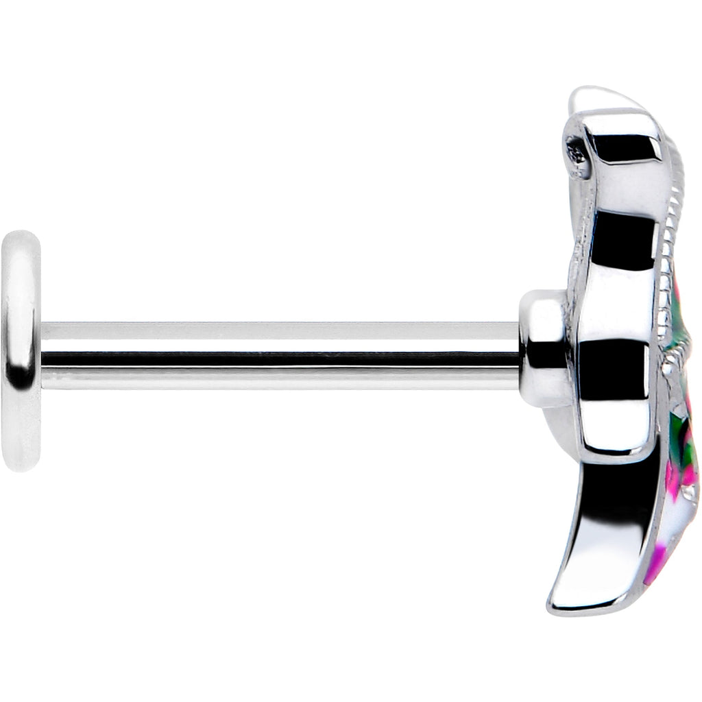 BodyCandy 16G 5/16 Profile Butterfly Labret Monroe Tragus — side view
