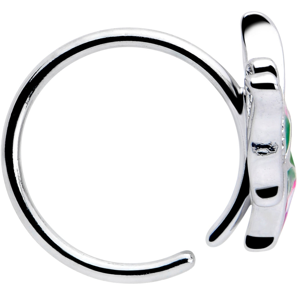 BodyCandy 20G 5/16 Profile Butterfly Nose Hoop — side view