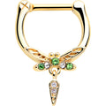 BodyCandy 16G 5/16 Green Gem Gold Tone Swank Dragonfly Dangle Cartilage Clicker — main product shot
