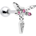 BodyCandy 16G 1/4 Pink Gem Swank Dragonfly Dangle Cartilage Earring — main product shot