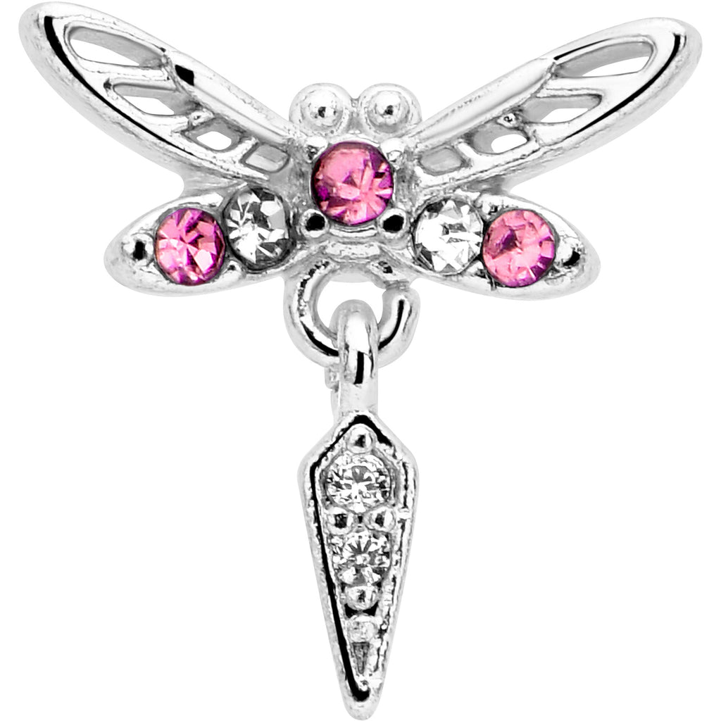 BodyCandy 16G 5/16 Pink Gem Swank Dragonfly Dangle Labret Monroe Tragus — lifestyle context