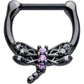 BodyCandy 16G 5/16 Purple CZ Gem Black Night Dragonfly Cartilage Clicker — main product shot