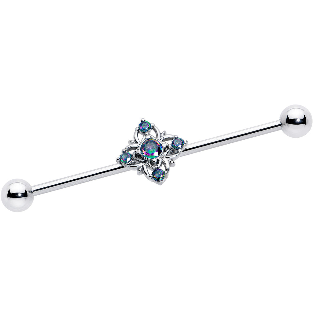 BodyCandy 14G Vitrail CZ Gem Beauty Cross Industrial Barbell 38mm — main product shot