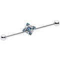 BodyCandy 14G Vitrail CZ Gem Beauty Cross Industrial Barbell 38mm — main product shot